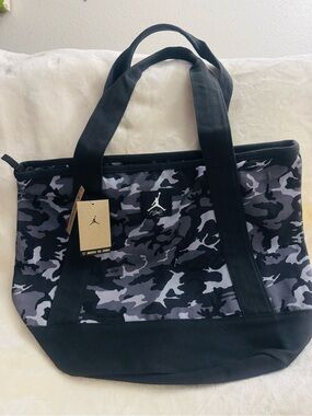 Jordan Black & Gray Camo Duffel Tote